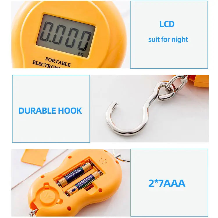 Cântar electronic portabil de mână 50kg cu afișaj digital