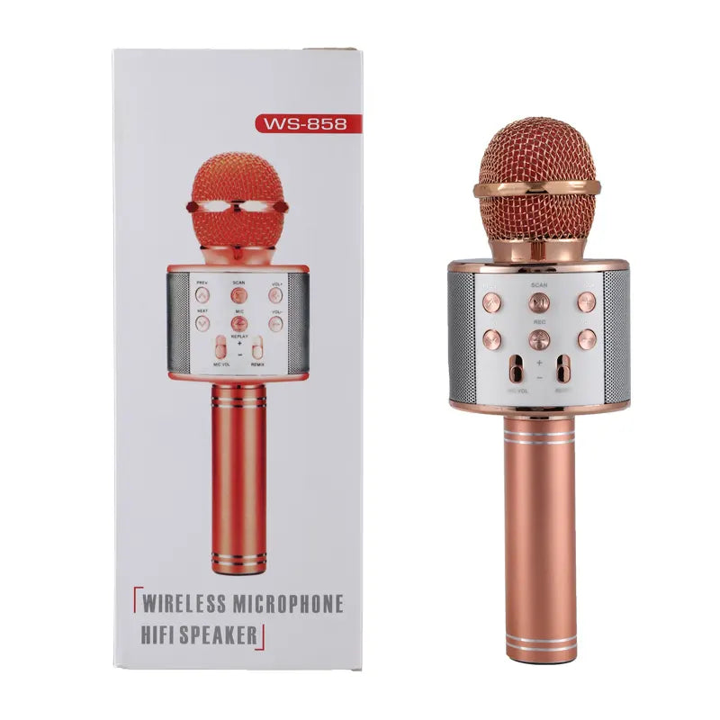 Microfon karaoke fara fir, acumulator incorporat, compatibil iOS, Android, PC și tablete
