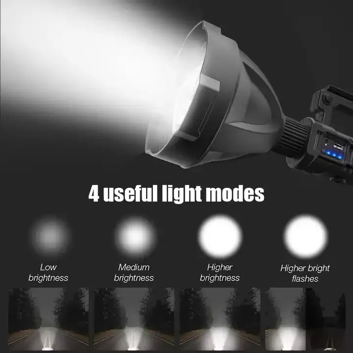 Lanterna LED, reincarcabila, functie Powerbank, 4 moduri iluminare, trepied inclus