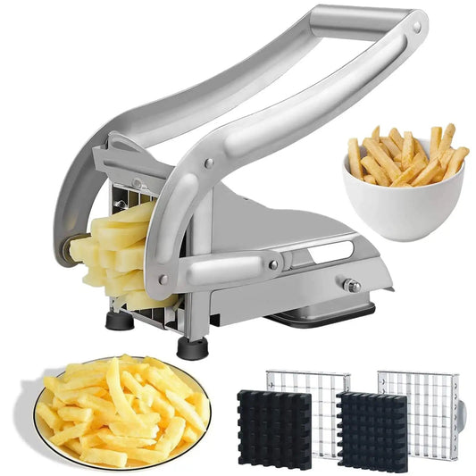 Aparat de tăiat cartofi pai și legume din inox cu 1 formă de tăiere – Potato Chopper