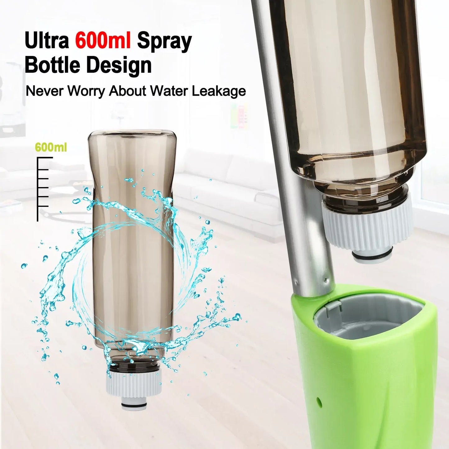 Mop cu rezervor incorporat 600 ml cu lavetă absorbantă din microfibră