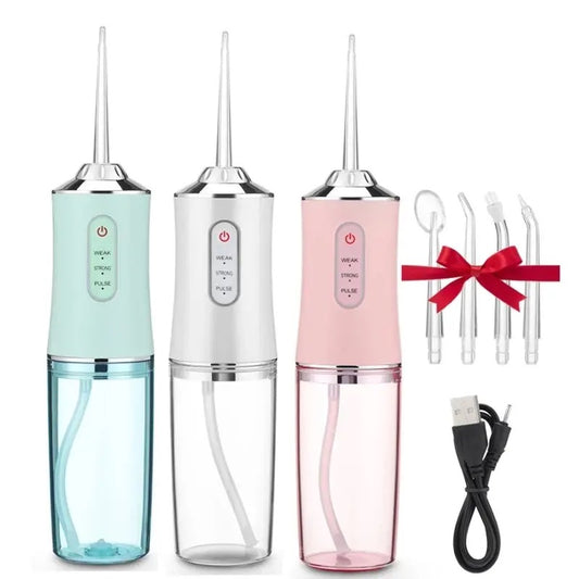 Irigator Oral Profesional pentru duș bucal, 4 Capete Curățare Anti-Tartru, Rezervor 220 ml