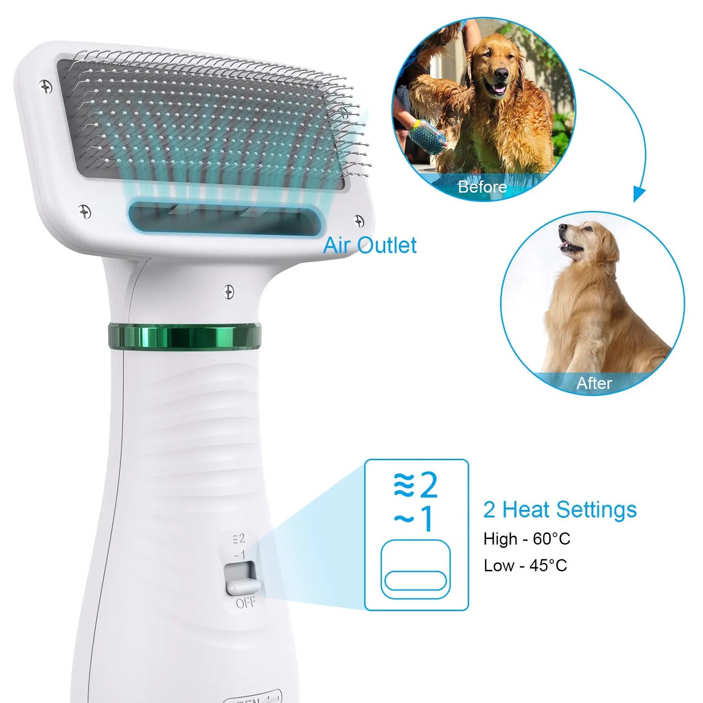 Perie cu Uscător pentru Animale, Pet Grooming Dryer