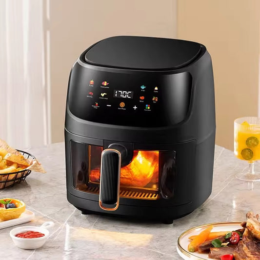 AirFryer – 8L cu Geam, 2400W, Friteuză cu aer cald fără ulei, ulei