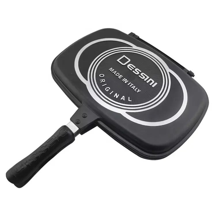 Tigaie Dublă Dessini cu Interior Antiaderent și Garnitură de Silicon - 36 cm