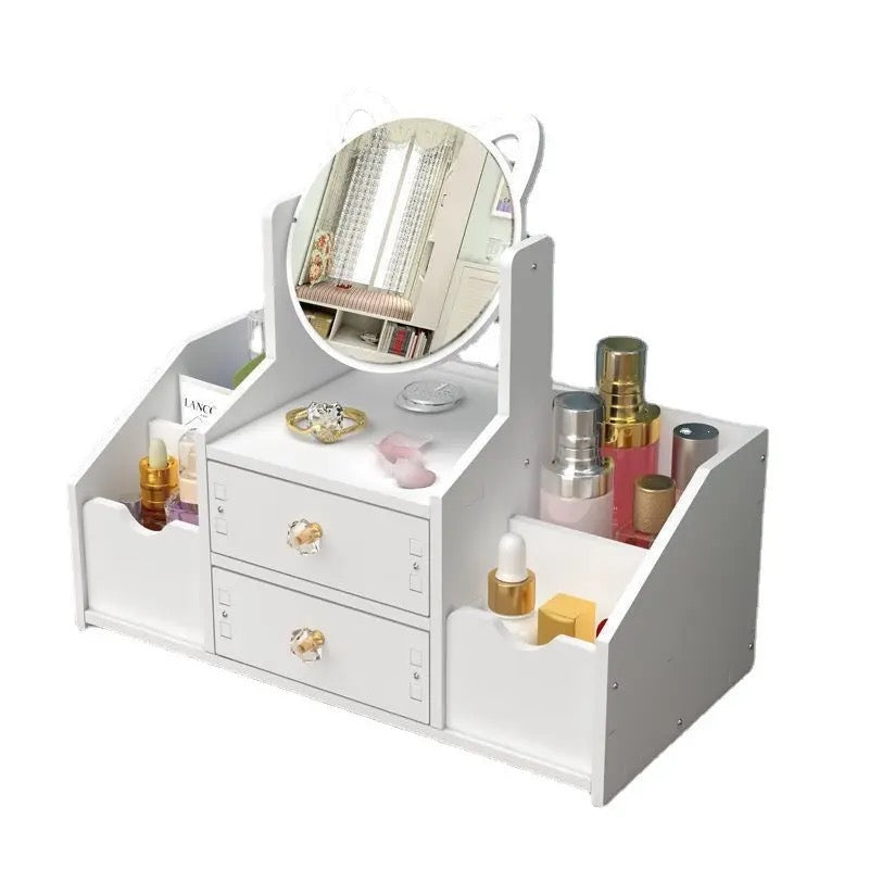 Organizator alb de machiaj cu sertar și oglindă PVC 40 x 20 x 14 cm