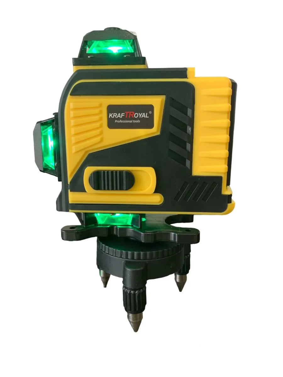 Kit Nivela Laser, autonivelare, telecomandă, trepied, 16 linii verzi, 4×360°