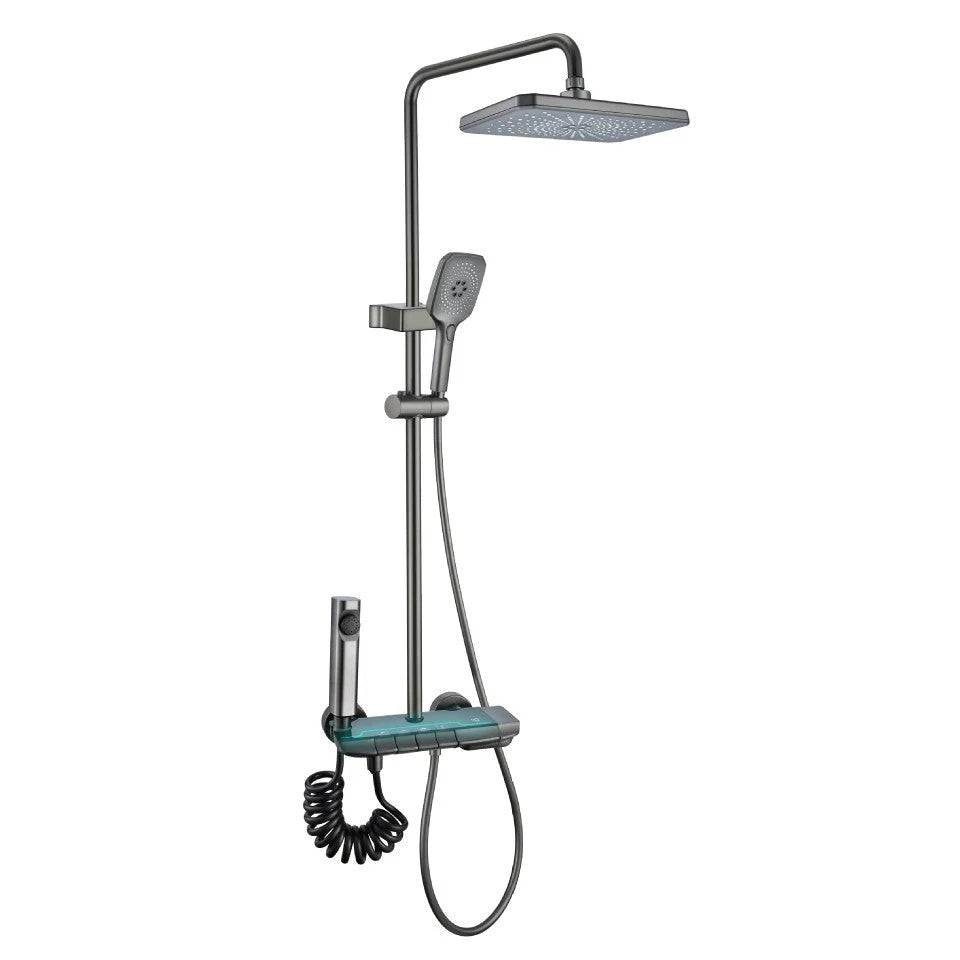 Coloană de duș smart cu afișaj LED termostatic, 4 moduri pulverizare, lumini LED, fără alimentare electrică