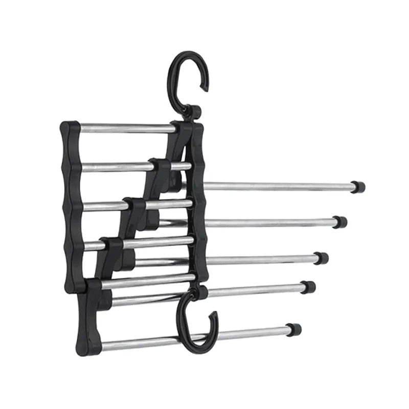 Organizator pantaloni Cascadă 5 Rânduri, suport multifuncțional vertical sau orizontal, economisire spațiu