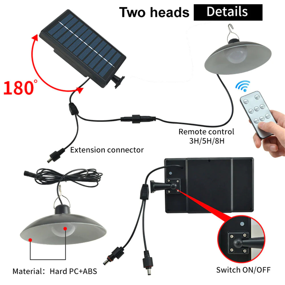 Lampa solara suspendata, cu telecomanda, 90 W