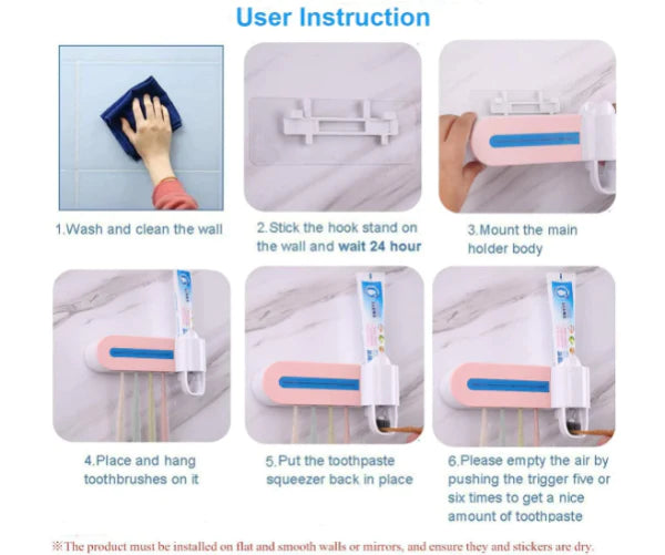 Suport pentru periuțe de dinți 3 în 1 – sterilizator antibacterian cu lumină ultraviolete, suport 4 periuțe și dispenser pastă de dinți
