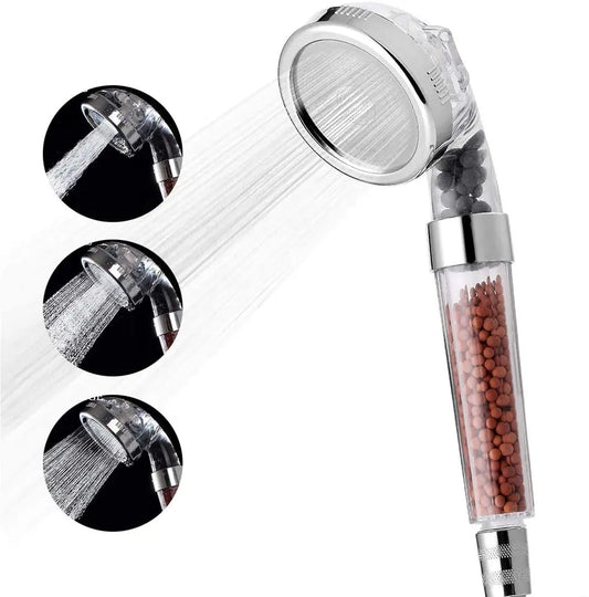 Pară de duș cu granule anticalcar – efect de spa, montaj universal