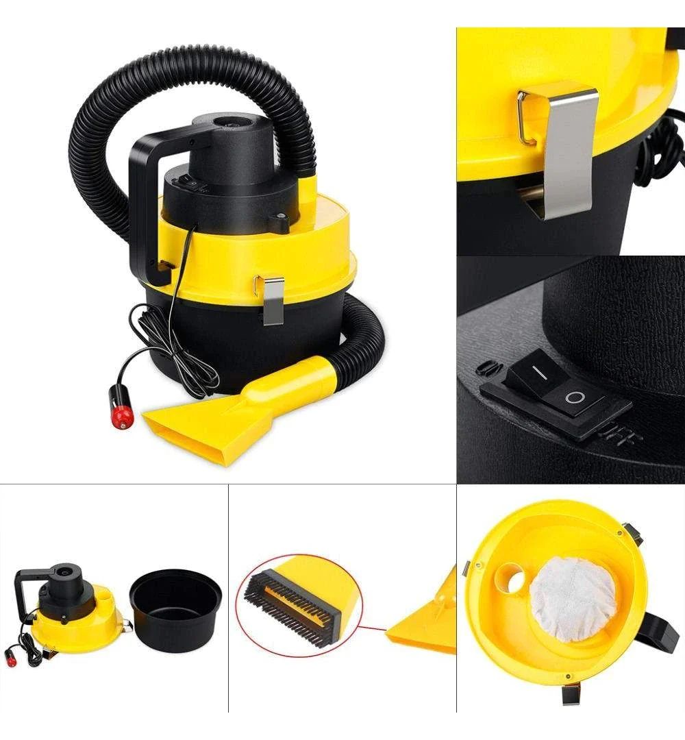 Aspirator Auto Portabil, Capacitate 3 Litri, 120W, Alimentare Bricheta Auto 12V, Aspirare Umed si Uscat, 4 Accesorii Incluse