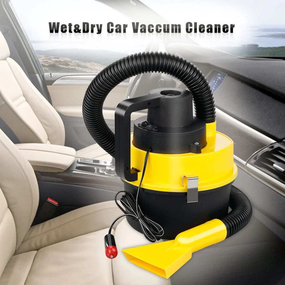 Aspirator Auto Portabil, Capacitate 3 Litri, 120W, Alimentare Bricheta Auto 12V, Aspirare Umed si Uscat, 4 Accesorii Incluse