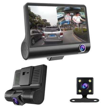 Camera Video Auto Tripla DVR, L300-1, Full-HD, 3 Camere – Fata/Spate/Interior, Ecran 4”, G Senzor, 170 grade 12/24V