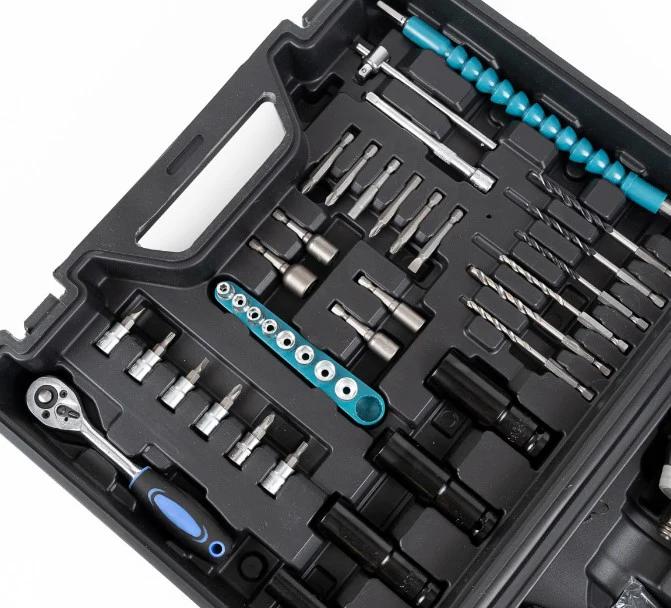 Cheie de Impact – Mașină de Înșurubat LEIH MANN, 550Nm, 43 Accesorii, 2 Acumulatori 48VF, Valiză inclusă