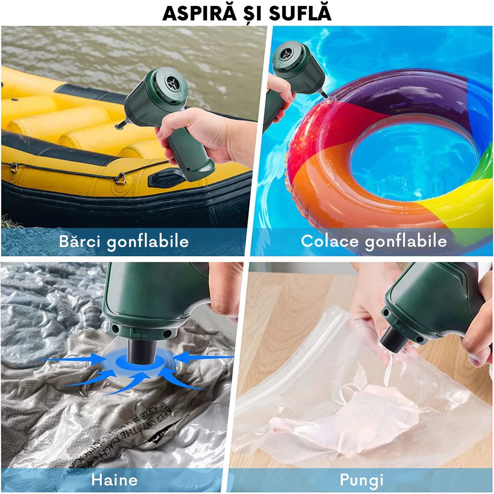 Mini aspirator portabil 3 in 1, cu acumulator si incarcare prin USB