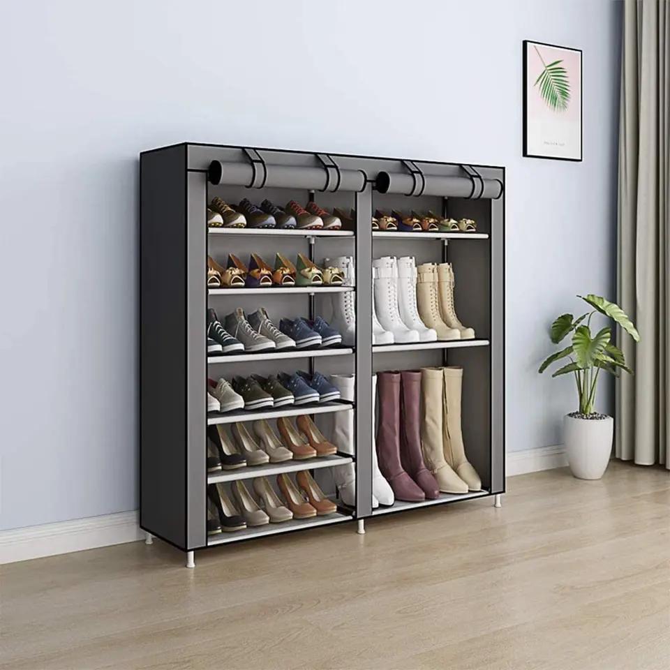 Dulap dublu textil pentru încălțăminte, 118 x 30 x 120 cm