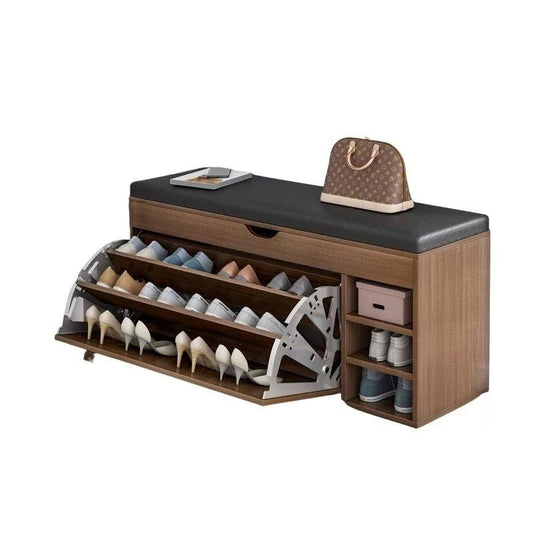 Dulap pentru pantofi tip banchetă, 80 x 30 x 51 cm, Maro