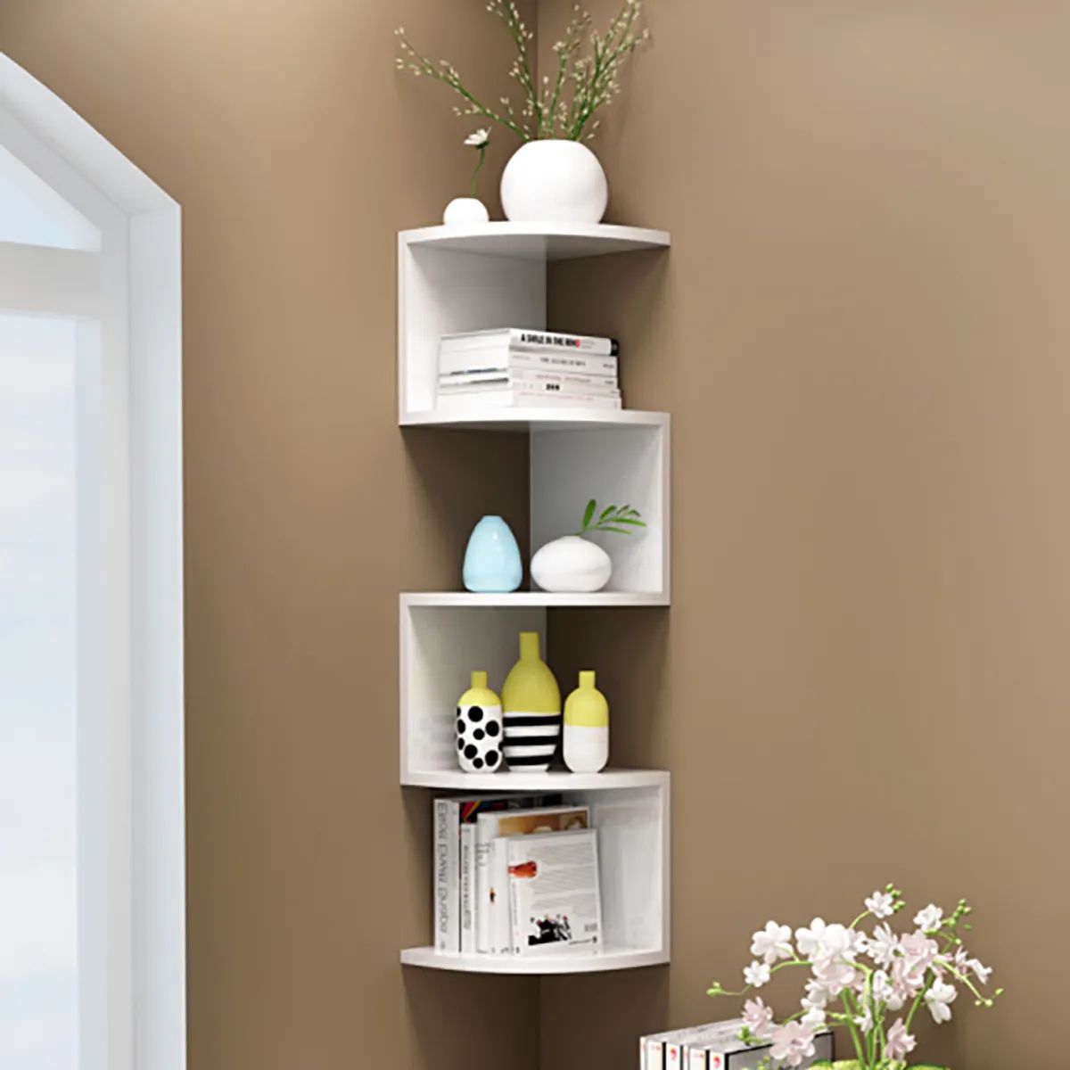 Etajeră Cu 5 Rafturi Tip Colțar Pentru Living, Baie, Bucătărie 22 X 22 X 86 cm