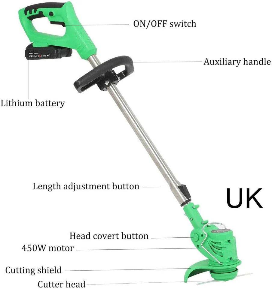 Motocoasă Electrică cu 2 Acumulatori 48V și Set Roți Detașabile, 4000 mAh, 18000 RPM, Disc + 2x Lamă + 5x palete INCLUSE