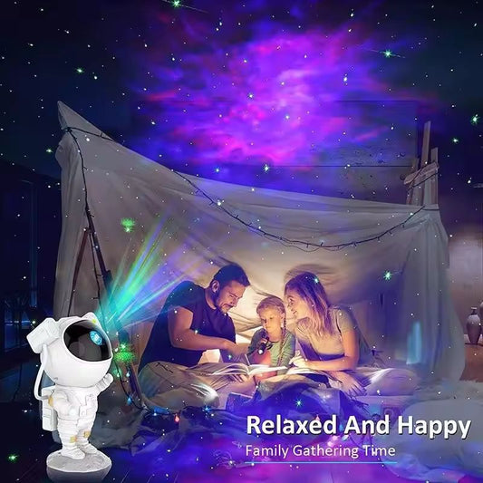 Proiector In Forma de Astronaut Permite Proiectarea Stelelor sau Galaxiilor, Alb