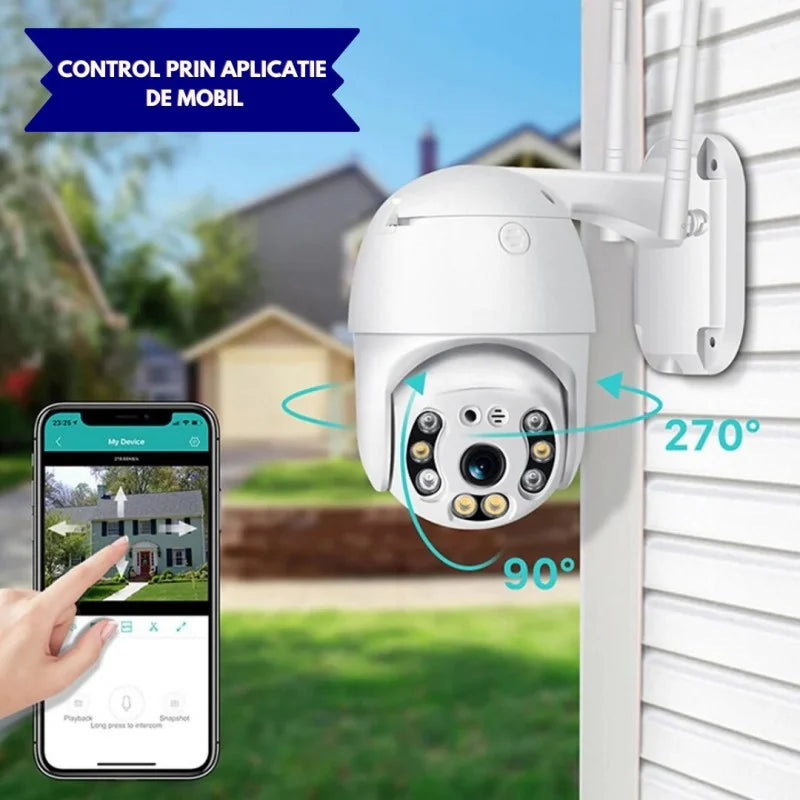 Camera supraveghere WIFI, 2MP sau 3MP, FULL HD, vedere color noaptea, Micro SD, Rotire 360, detectie forma umana