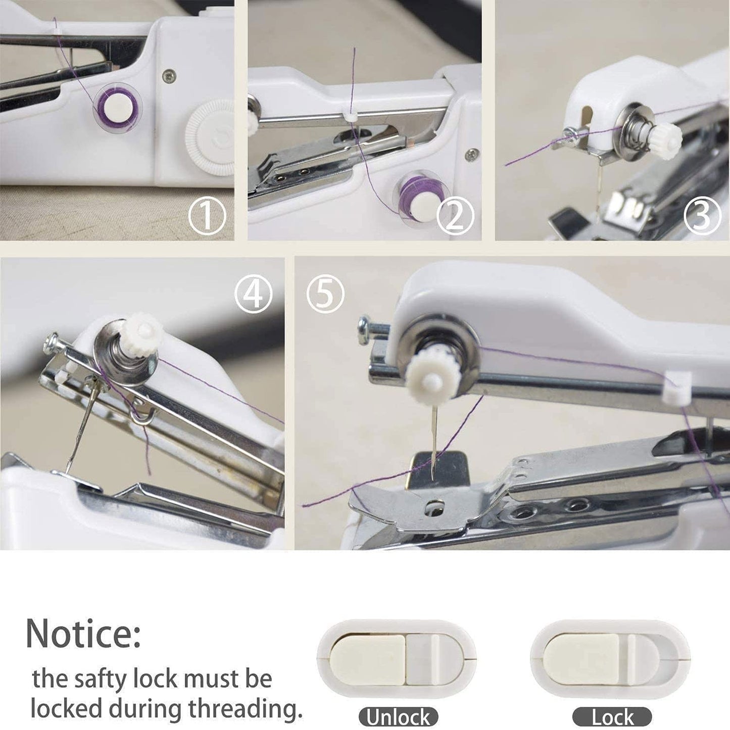 Mini mașină de cusut portabilă Handy Stitch + Accesorii