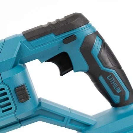 Fierastrau Tip Sabie, cu 2 Acumulatori 36V, 5000 mAh, Mandrina Autoblocanta, 4 Bucati Panza Diferite Modele, 1 Incarcator, Valiza Compacta de Transport, Albastru