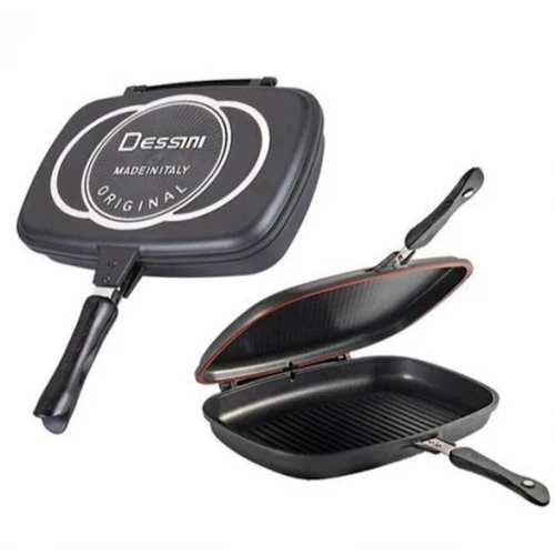 Tigaie Dublă Dessini cu Interior Antiaderent și Garnitură de Silicon - 36 cm