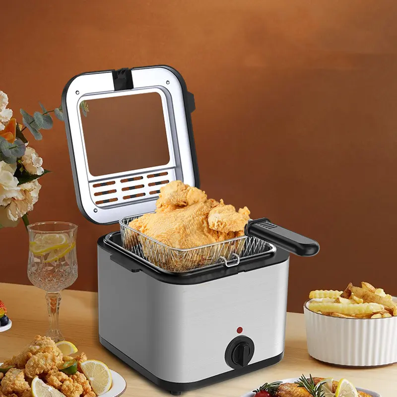 Friteuza Sonymax, Putere 2000 W, Inox, Fereastra vizionare, Capacitate 2.5 Litri