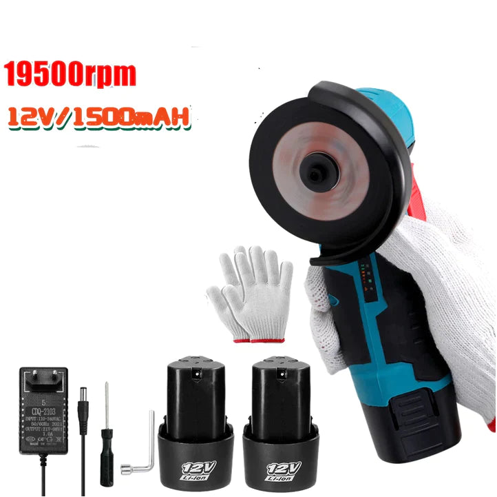 Mini Polizor / Flex Electric cu 2 Acumulatori Li-ion, Portabil, 12V