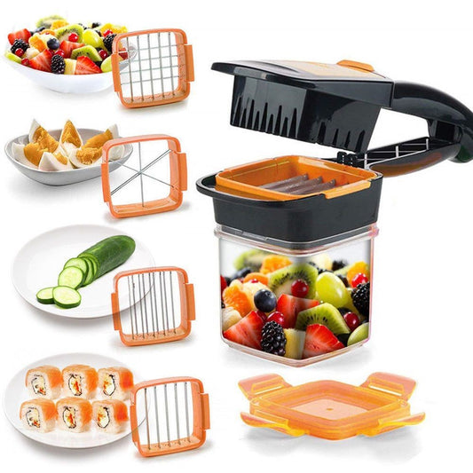 Set complet tocător și feliator multifunctional 5 în 1 pentru legume și fructe Nicer Dicer Quick