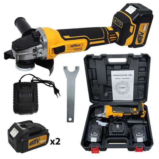 Polizor unghiular cu 2 acumulatori, Brushless, 48V, 5 Ah, 9000 Rpm, 125 mm