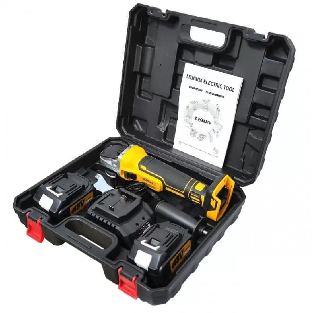 Polizor unghiular cu 2 acumulatori, Brushless, 48V, 5 Ah, 9000 Rpm, 125 mm