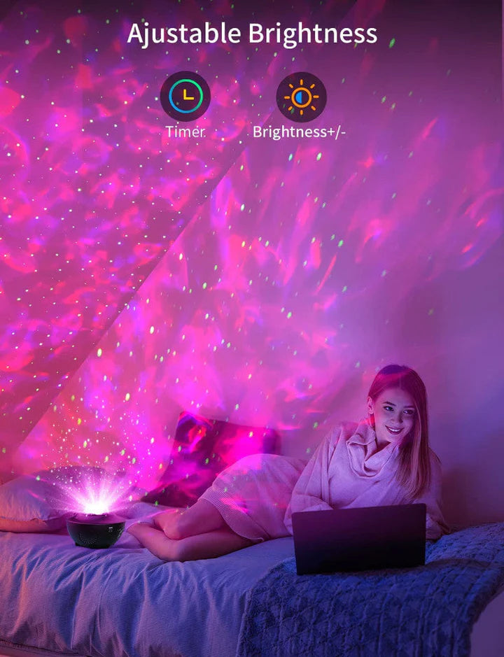Proiector Amouhom, Lumini LED, Telecomanda, Bluethooth, Cablu USB