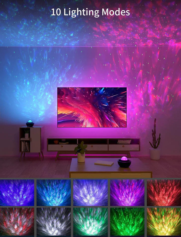 Proiector Amouhom, Lumini LED, Telecomanda, Bluethooth, Cablu USB