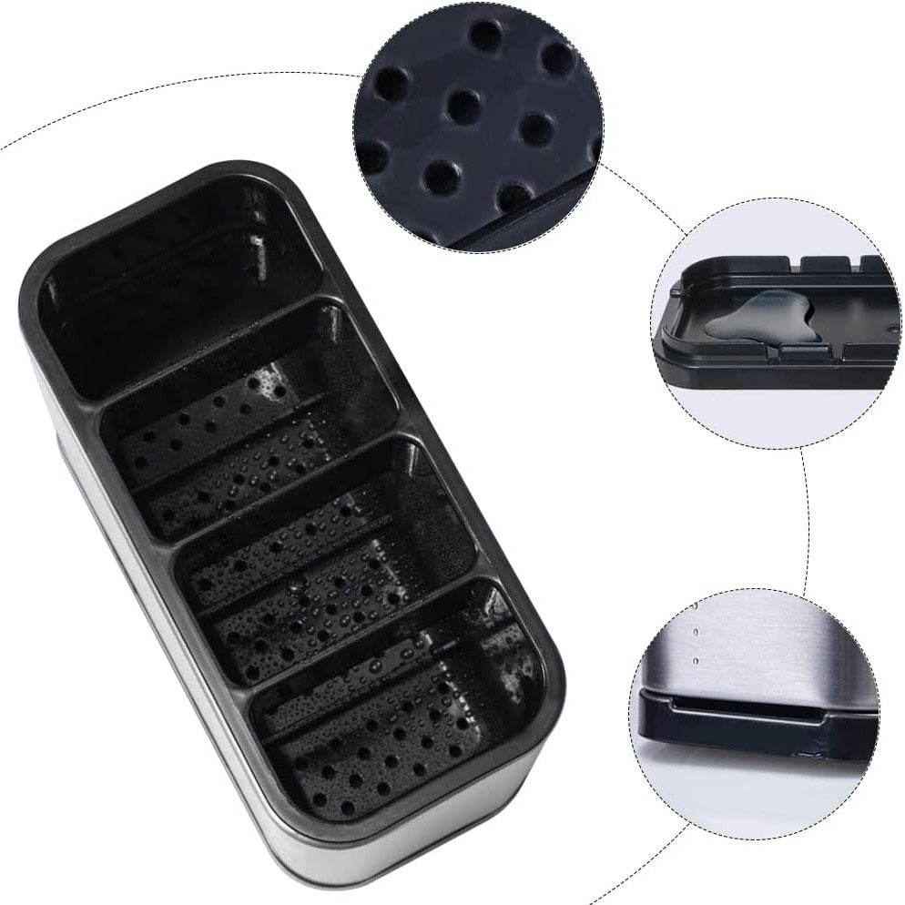 Scurgător pentru tacâmuri inox negru/gri
