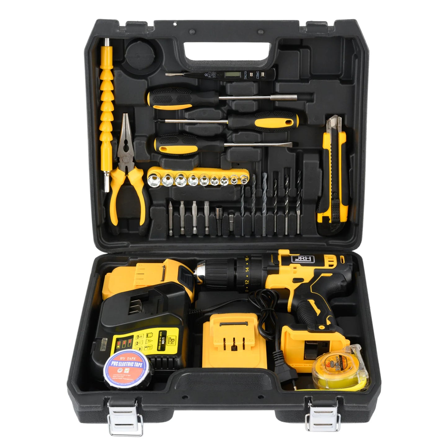 Trusă Bormașină 36V cu 2 Acumulatori, Încărcător și 37 Accesorii