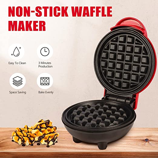 Mini aparat pentru preparat waffe sau gofre – 350W, plăci antiaderente