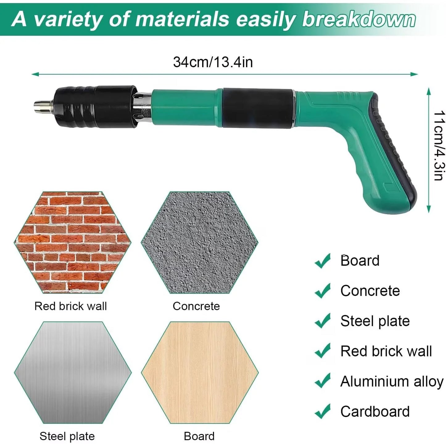 Pistol manual pentru fixarea cuielor în beton/perete