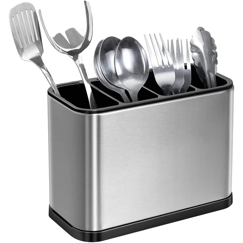 Scurgător pentru tacâmuri inox negru/gri