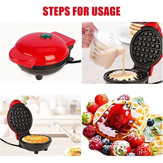 Mini aparat pentru preparat waffe sau gofre – 350W, plăci antiaderente