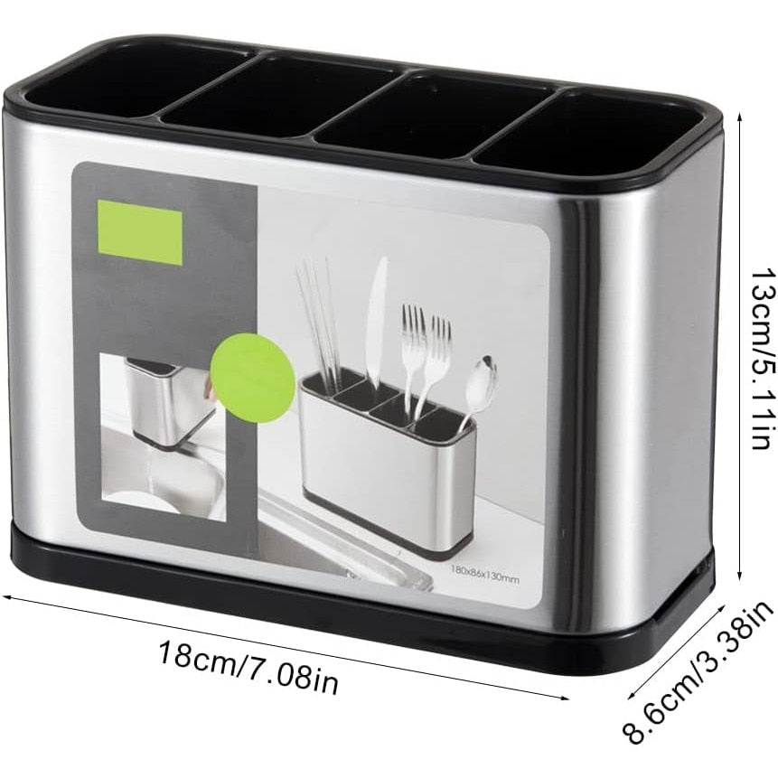 Scurgător pentru tacâmuri inox negru/gri