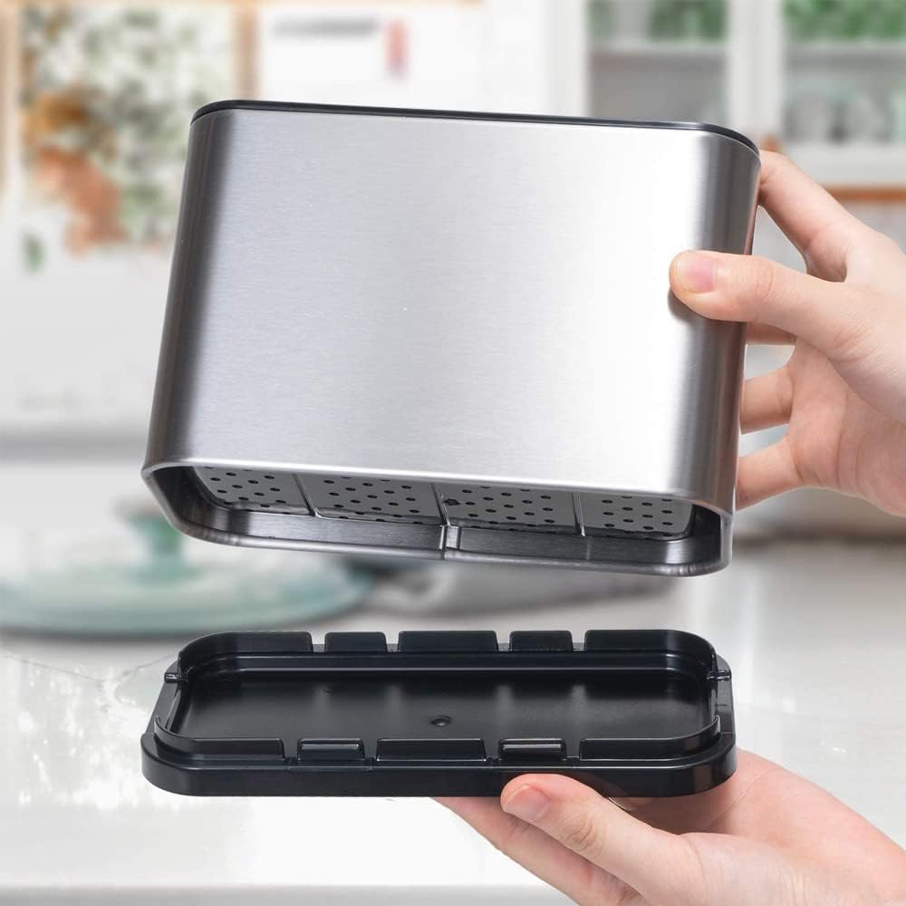 Scurgător pentru tacâmuri inox negru/gri