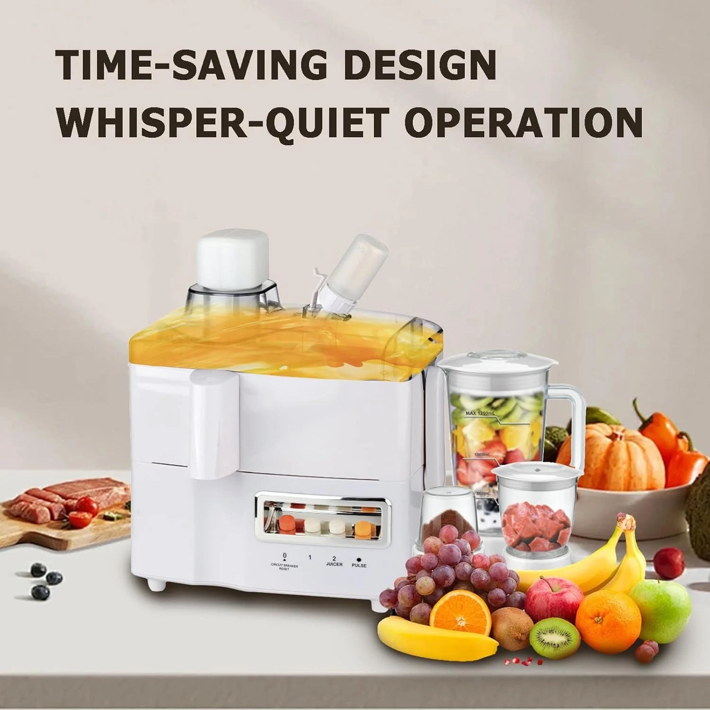 Robot Multifunctional 4 in 1 Blender, Storcator, Rasnita, Masina tocat, 2000W