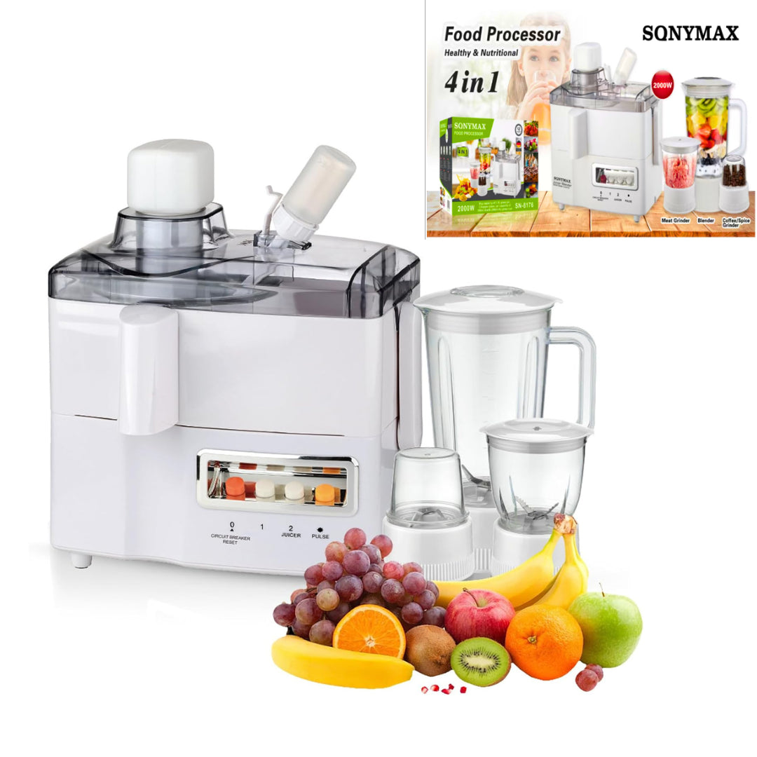 Robot Multifunctional 4 in 1 Blender, Storcator, Rasnita, Masina tocat, 2000W