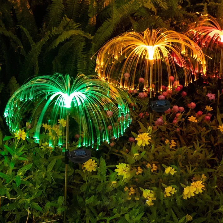 Set 2 x Lampa Solara Decorativa de Gradina Tip Palmier, Multicolor RGB