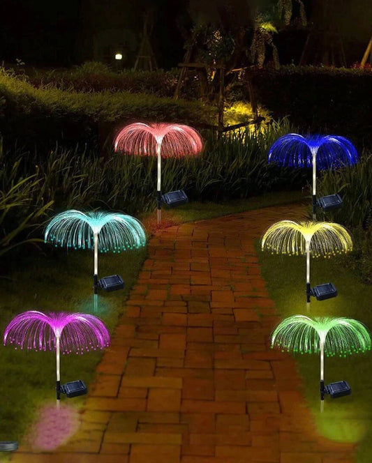 Set 2 x Lampa Solara Decorativa de Gradina Tip Palmier, Multicolor RGB