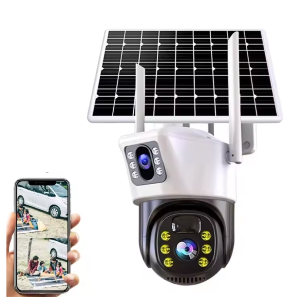 Cameră smart IP cu lentilă duală, WIFI, Cameră IR fără fir, Alarmă mișcare, microfon